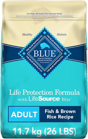 10.90KG-Blue Buffalo Life Protection Formula Adult Dog Food, Fish and Brown Rice
