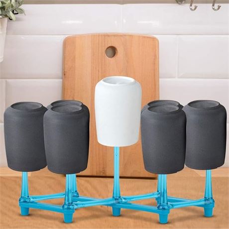 7 Pillars Upside-Down Cup Drain Rack, Creative Stretch Mug Cup Drying Rack Drink