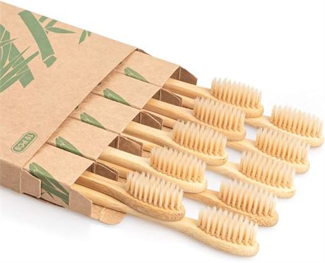 Daletu Biodegradable Reusable Bamboo Toothbrush - 10 Pack