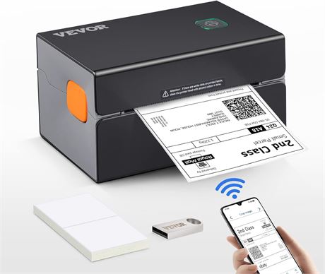 VEVOR Thermal Label Printer, 300DPI for 4x6 Mailing Packages, Bluetooth