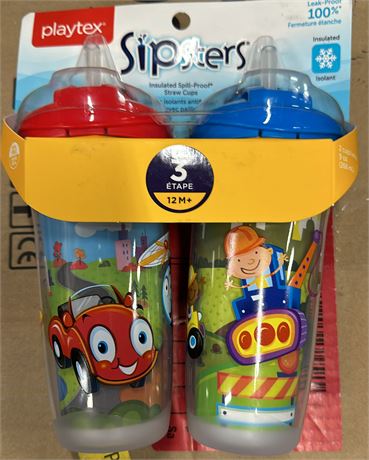 Playtex Baby Sipsters Spill-Proof Kids Straw Cups, Stage 3 (12+ Months)