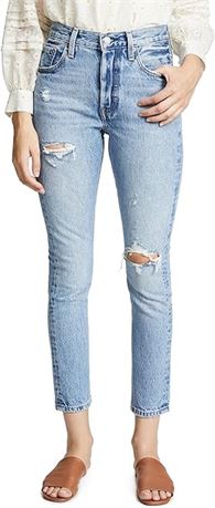 27W x 28L Blue Levi's Womens Premium 501 Skinny Ankle Jeans