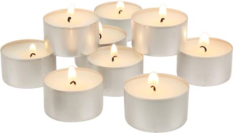50 Pack Stonebriar Unscented Tea Light Candles with 6-7 Hour Extended Burn Time
