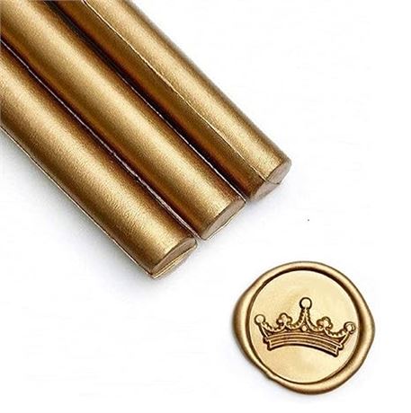 UNIQOOO Arts & Crafts Pack of 8 Metallic Antique Gold Glue Gun Sealing Wax Stick
