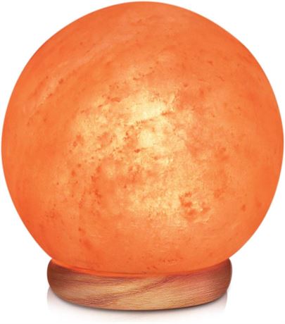 Himalayan Glow Wide Hand Carved, 8-11 LBS, Natural Globe Salt Lamp