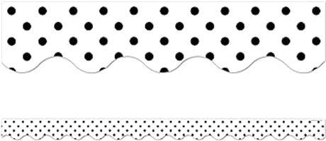 OS, Teacher Created Resources 5593 Black Polka Dots on White Scalloped Border