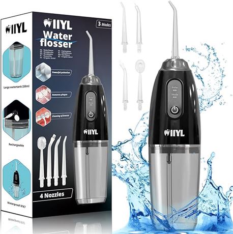 IIYL Water Flosser Cordless,Rechargeable Portable Tooth Cleaner with 3 Modes