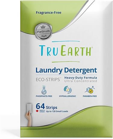 Tru Earth Platinum - Heavy Duty Laundry Detergent Sheets (64 Sheets)