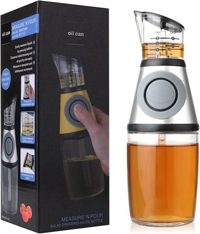 erduoduo Glass Oil Bottle, 8.5 Oz Wide Mouth Kitchen Oil Dispenser