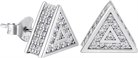 VEXXS S925 Diamond Stud Earrings for Men, 14K Real Gold Plated Iced Out Earrings