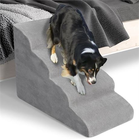 Dog Stairs and Ramp, 4-Step Dog Stairs for High Beds and Couch