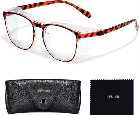 Jupswan Anti Fog Safety Glasses for Women, Red Leopard