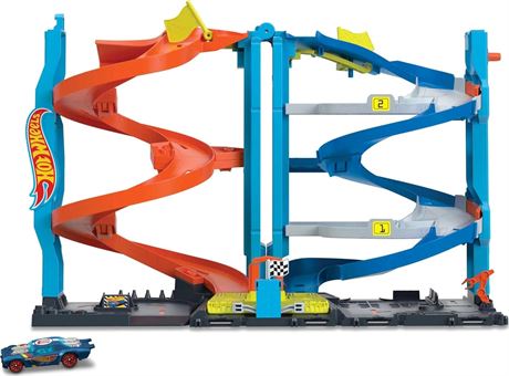 Hot Wheels Toy Car Track Set City Transforming Race Tower