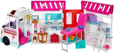 Barbie Toys, Transforming Ambulance and Clinic Playset with Lights, Sounds
