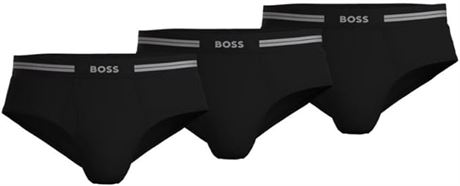 Lrg Black BOSS Mens 3 Pack Traditional Cotton Brief