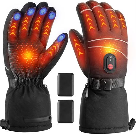 LRG Heated Gloves for Men Women - Electric Heated Winter Gloves Rechargeable