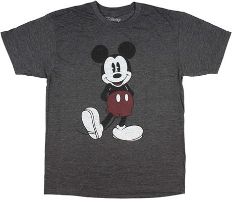 MED - Disney Mens Full Size Mickey Mouse Distressed Look T-Shirt