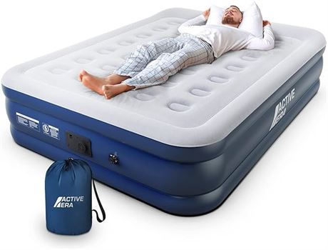 Active Era Premium Queen Air Mattress - Elevated Inflatable Double Air Bed, Buil