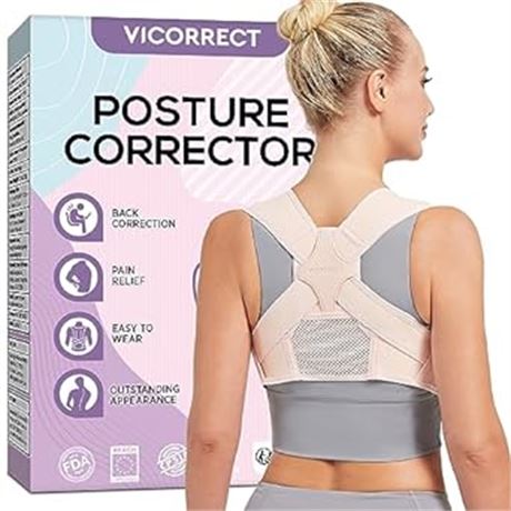 LRG/XL - Posture Corrector for Women - Upper Back Brace Adjustable & Breathable