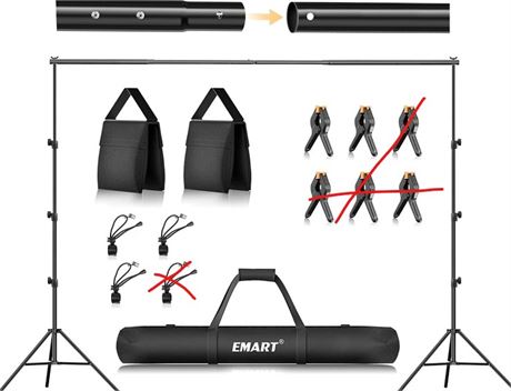 EMART 8.5 x 10 ft Photo Backdrop Stand, Adjustable Photography Muslin