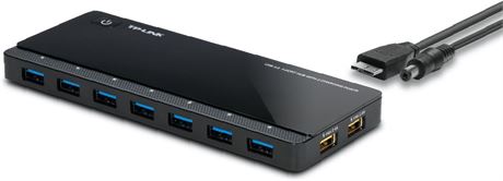 TP-Link Powered USB Hub 3.0 with 7 USB 3.0 Data Ports and 2 Smart Charging USB