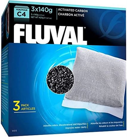 Fluval C4 Carbon, 3 Pack, 4.9 oz
