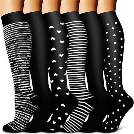 SMALL/MED - Copper Compression Socks Women & Men Circulation(6 pairs)