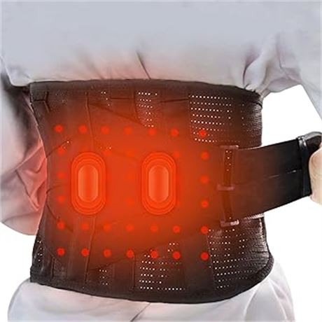 XL Back Braces by GINEKOO - Breathable Back Support Belt with Heating Pad
