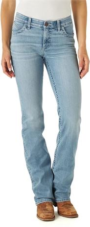US 7-36 Wrangler Womens Willow Performance Ultimate Riding Jeans, Light Wash