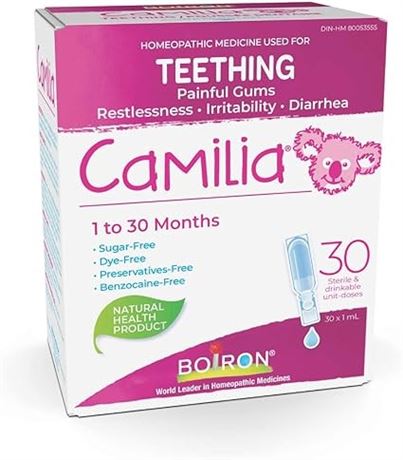 Boiron Camilia Baby Teething Relief Medicine, 30 Count (Pack of 1)