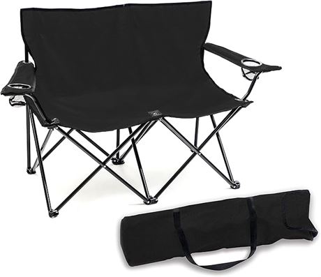 Trademark Innovations Loveseat Style Double Camp Chair, 40" L x 22" W x 31.5" H,