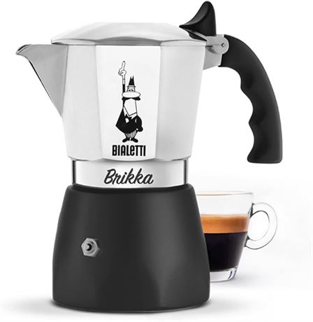 Bialetti - New Brikka, Moka Pot, the Only Stovetop Coffee Maker Capable