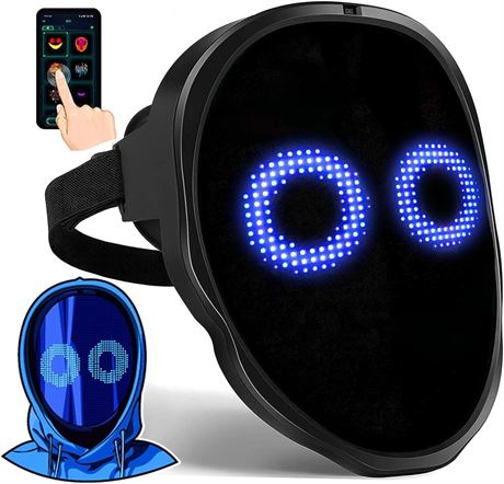 Face Transforming LED Mask with App Controlled - Programmable LED Halloween Mask