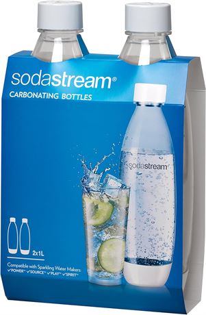 SodaStream 1 L White Fuse Bottles Twin Pack