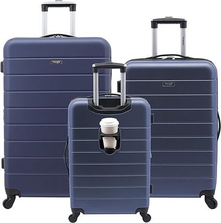 Wrangler Unisex-Adult Smart Luggage Set with Cup Holder and USB Port Luggage Set
