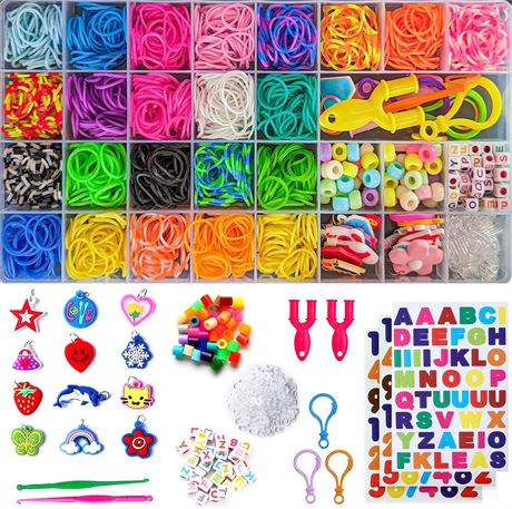 Momo's Den 2100+ Rubber Band Loom Bracelet Kit Loom Bands Kit Best Gifts