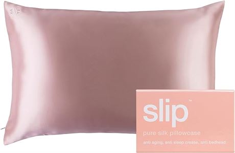 Slip Silk Queen Pillowcase, Pink (20" x 30") - 100% Pure 22 Momme Mulberry Silk