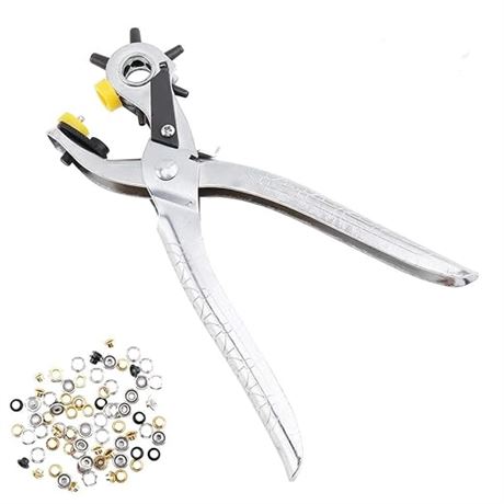 ChgImposs Leather Hole Punch Tool with Eyelets, 6 Sized Heavy Duty