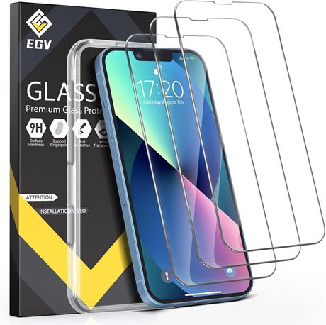 iPhone 13/ iPhone 14/ iPhone 13 Pro 6.1 inch, EGV 3 Pack Screen Protector