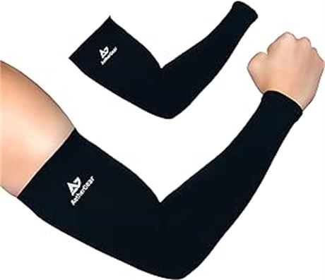 O/S AetherGear Arm Sleeve (1 Pair) - Compression Cover Arm Sleeves Men and Women