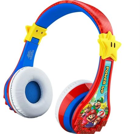 Super Mario Wireless Bluetooth Portable Kids Headphones