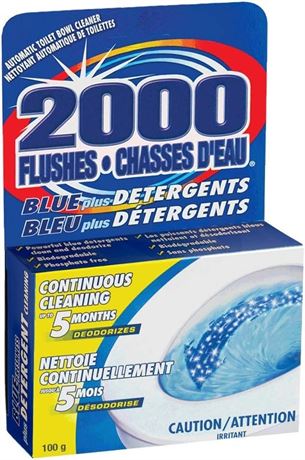 2000 Flushes Automatic Toilet Bowl Cleaner | Blue plus Detergents 100g