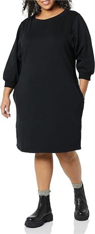 LRG - Essentials Women's French Terry Blouson Sleeve Crewneck Sweatshirt Dress