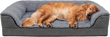 ShellKingdom Dog Bed for Medium Dogs (Grey Large)