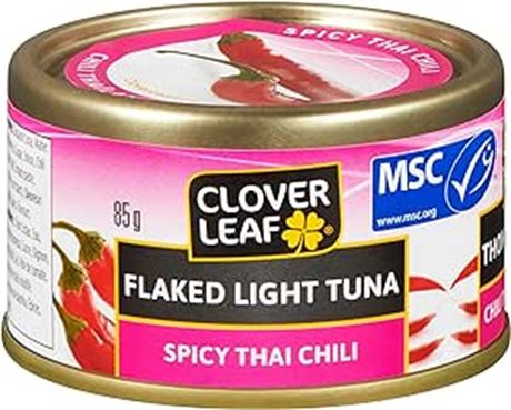 Clover Leaf Flake Light Tuna Spicy Thai Chili - 85g, 24 Count - Canned Tuna