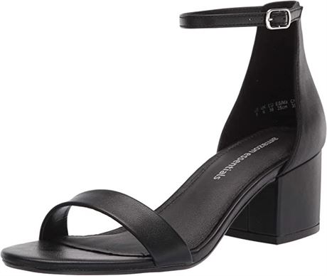 Sz9.5 Wide Black Amazon Essentials womens Nola Heeled Sandal