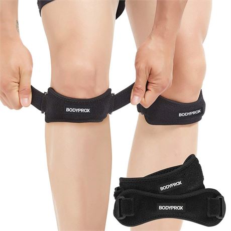 Patella Tendon Knee Strap 2 Pack, Knee Pain Relief Support Brace Hiking, Soccer