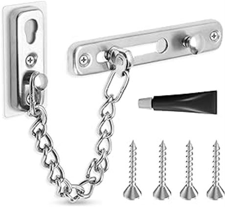 Door Chain Lock, Stainless Steel Theft Door Chain with 4 Screws, Security Door