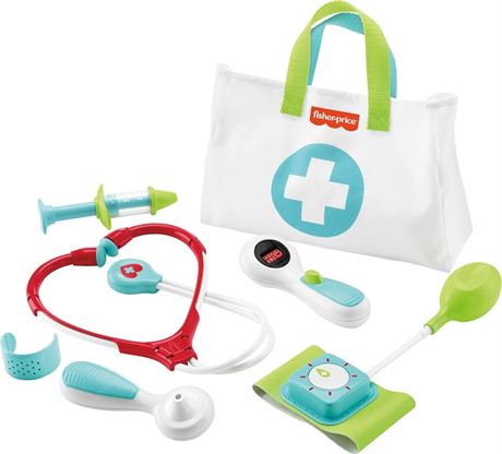 Fisher-Price Doctor Playset Medical Kit 7-Piece Toy for Dress Up and Preschool P