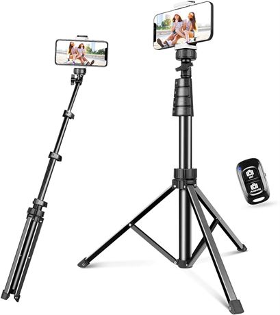 UBeesize 62" Cell Phone Tripod Stand, Extendable Phone Tripod Stand